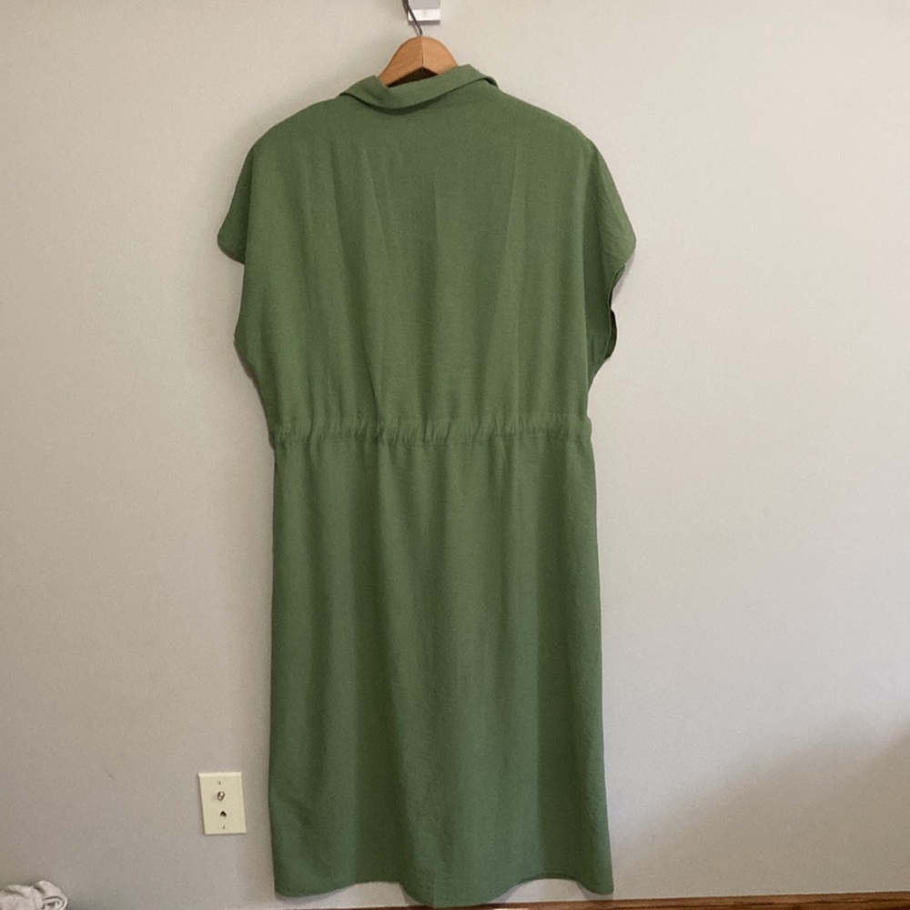 SHEIN Maternity Batwing Sleeve Drawstring Waist Solid Dress, Size XL, Sage green - Picture 10 of 10